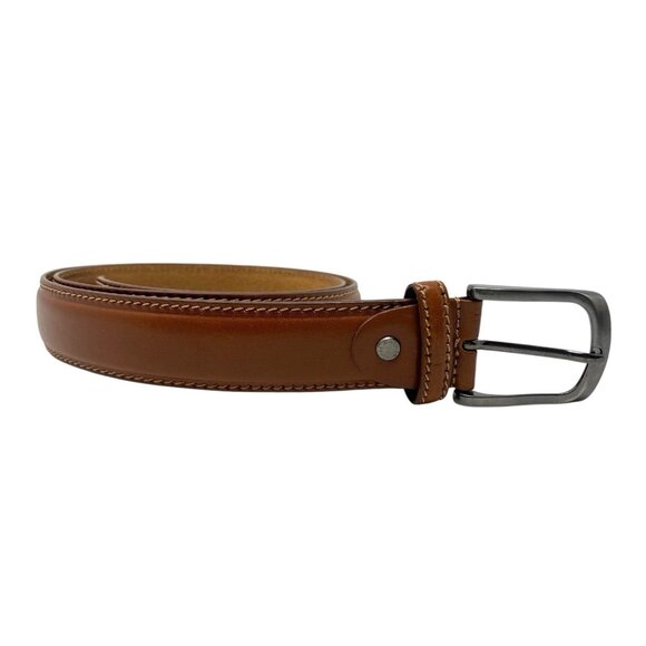Mens‎ Tan Genuine Leather Belt Made in Italy Size 110/115 US 42 - 44 Business - Picture 1 of 8